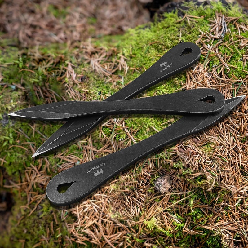 DWFKHT 6 Pack 9.3" Throwing Spikes, Thickness Up To 0.276" Full-Tang Throwing Set, Well Balanced, No Spin Complete with Nylon Sheath for Competition and Recreation - Image 3